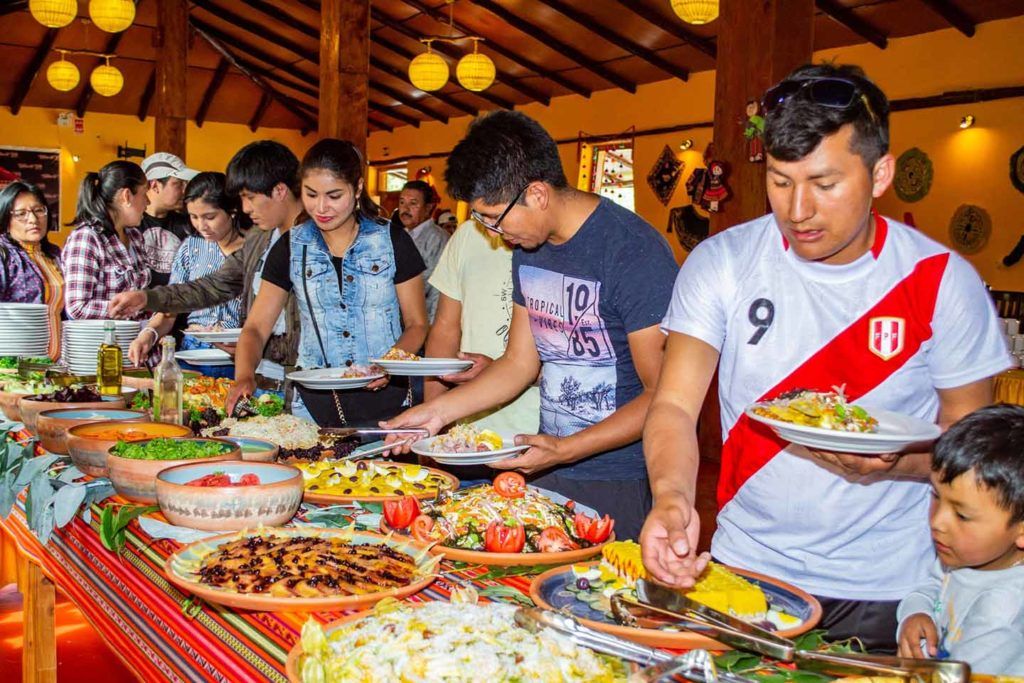 buffet lunch in the sacred valley of the inkas - Cusco Peru 