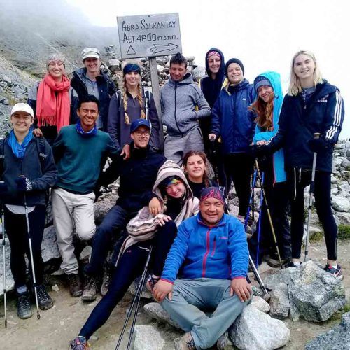 The hights spot in the salkantay trek to Machu picchu.