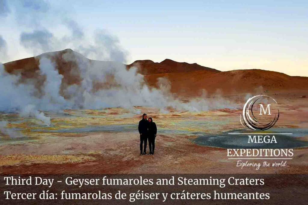 Third Day - Geyser fumaroles and Steaming Craters in uyuni salt flat